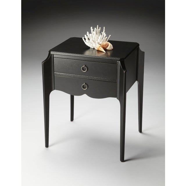 Transitional Wilshire 22 in. W Rectangular Wood 2 Drawer End Table, Black Licorice For Sale - Image 3 of 4