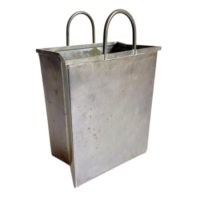 Italian 1960s Brass Shopping Bag Sculpture in the Manner of Gio Ponti For Sale