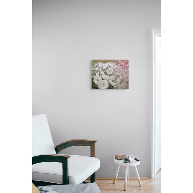 Early 21st Century Roses in Bloom by Lindsey Kustusch | Oil on wood panel White roses with a butterfly. For Sale - Image 5 of 5
