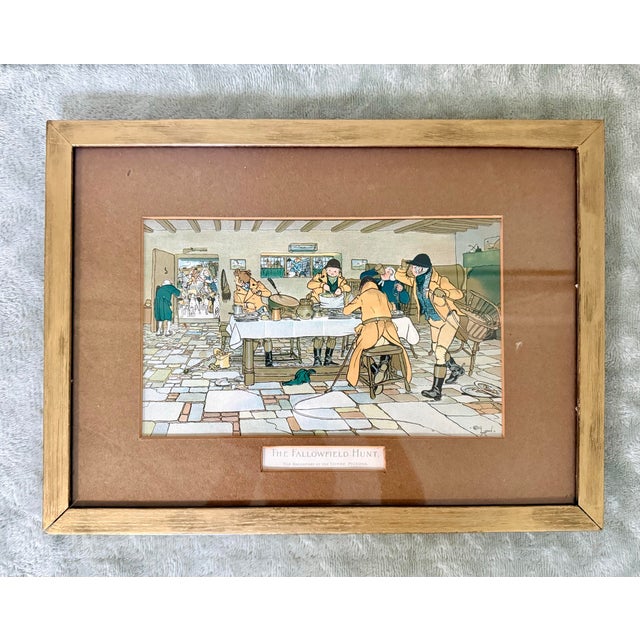 1900 - 1909 Rare Set of 4 Antique 1900 Cecil Aldin "The Fallowfield Hunt" Prints - Original Wood Backing For Sale - Image 5 of 12
