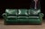 Vintage Leather Rolled-Arm Sofa in Green by Whittemore-Sherrill For Sale - Image 4 of 15