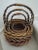 Basket Set of 3 Thick Woven Wood Nesting Baskets with Carrying Handles. This set of 3 matching and nesting baskets are...