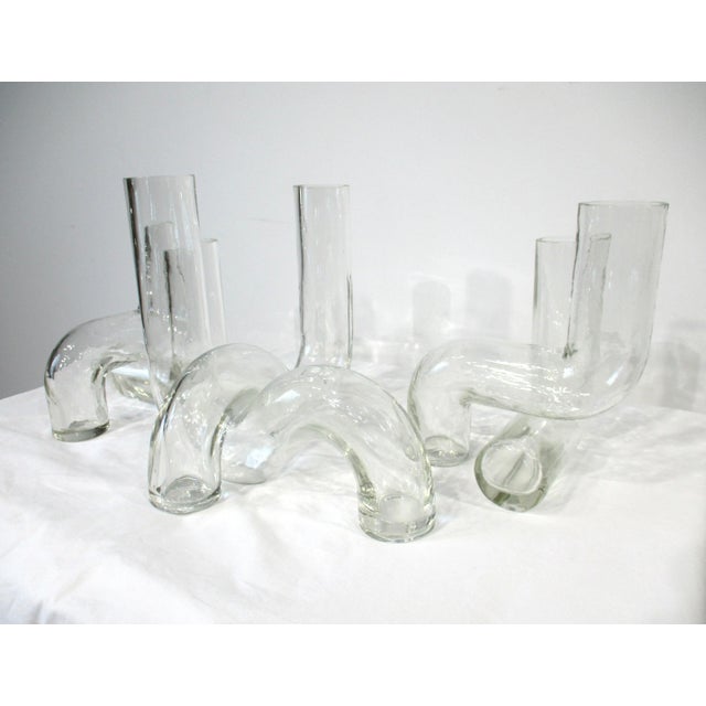 6 Piece Alvino Bagni Pidou Sculptural Glass Puzzle Vases Italy For Sale In Cincinnati - Image 6 of 8