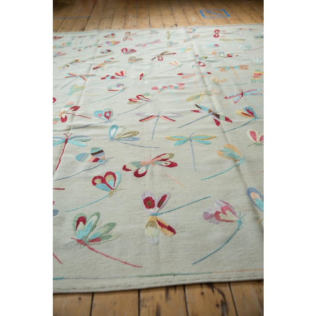 New Pakistani Mixed Weave Pictorial Kilim Design Rug - 8'2" X 9'3" For Sale - Image 10 of 12