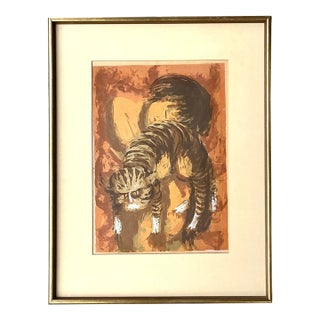 Vintage Boho Signed Original Lithograph on Paper For Sale