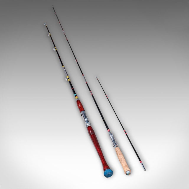 1960s Vintage Cased Fishing Rod Set, Japanese, Cased, 8ft, 6ft, Mid Century, Pigeon For Sale - Image 5 of 12