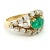1960s 1960s Colombian 18k Yellow Gold Emerald & Diamond Cocktail Ring, Size 7 For Sale - Image 5 of 14