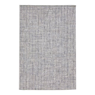 2010s Gray Contemporary Texture Hand Loomed Wool Rug With Strie Design For Sale