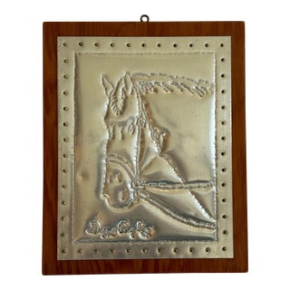 Vintage Tin Art on Panel For Sale