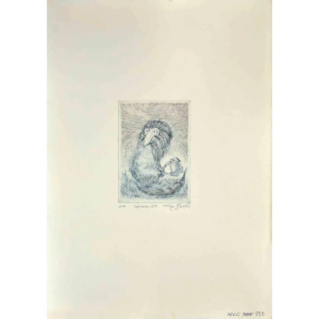 Lemur is an original etching realized by Leo Guida in 1970. Good condition. Mounted on a white cardboard passpartout...