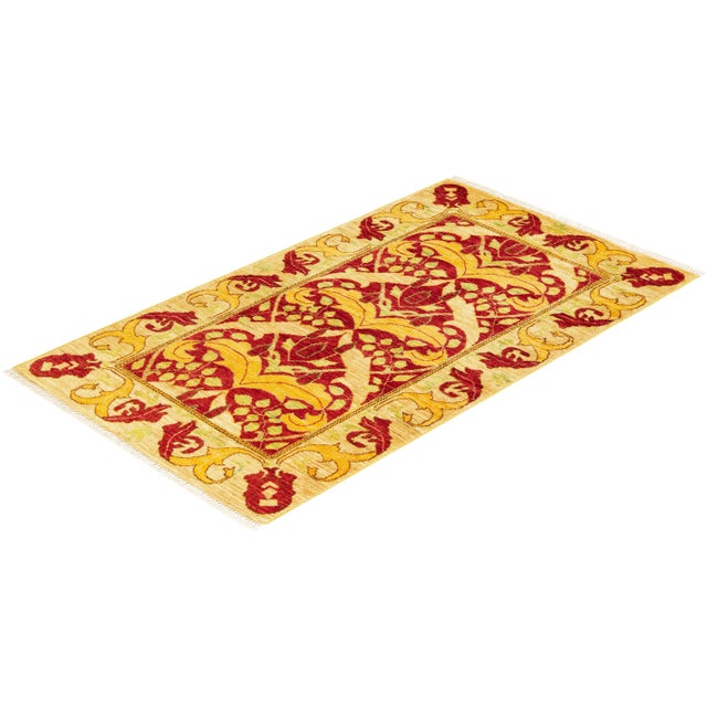 Red Arts & Crafts Hand-Knotted Area Rug - Red, 2' 10" x 5' 2" For Sale - Image 8 of 8