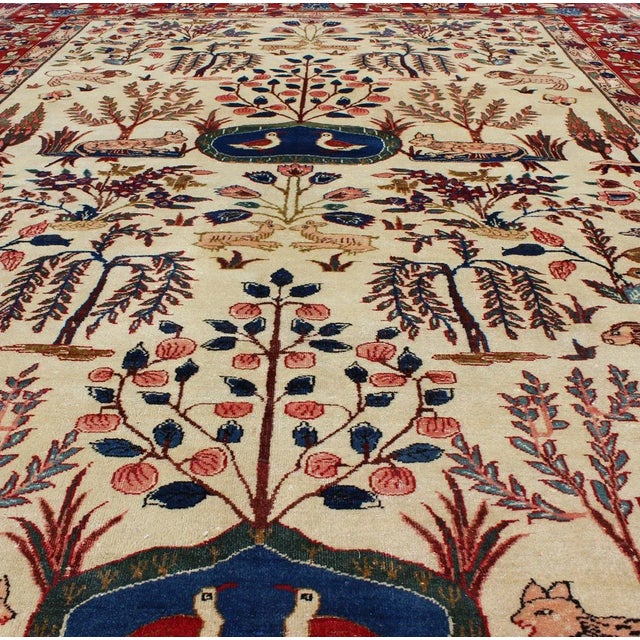 Textile Vintage Fine Isfahan Rug- 6′9″ × 9′11″ For Sale - Image 7 of 12