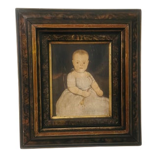 Antique Folk Art Portrait For Sale