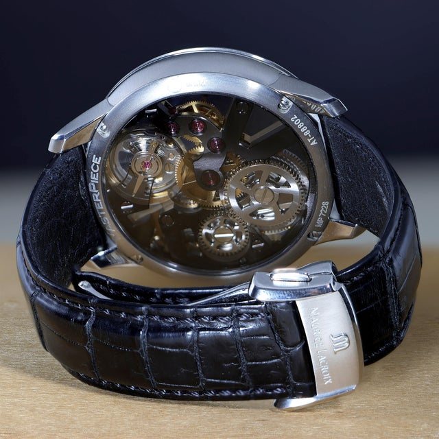 Maurice Lacroix Masterpiece Mp7228 Gold-Tone Skeleton Dial Watch For Sale - Image 12 of 15