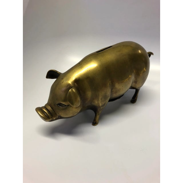 Mid Century Brass Piggy Bank For Sale - Image 10 of 10