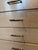 Beige 1940s United Furniture Blonde Mahogany Dresser 1940s Five Drawer Chest Black Lucite Hardware For Sale - Image 8 of 10