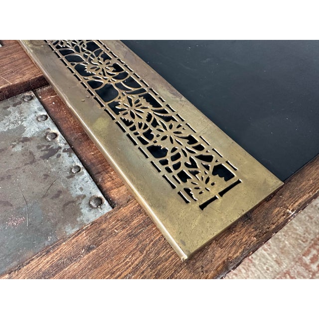Tiffany Studios Tiffany Studios Flowers New York Bronze Ends With Leather Writing Desk 1879-1936 Mat For Sale - Image 4 of 9