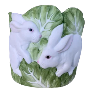 Vintage Bisque Bunny Rabbit Cachepot