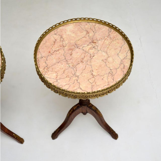 French Marble Top Wine Tables, 1930s, Set of 2 For Sale - Image 4 of 9