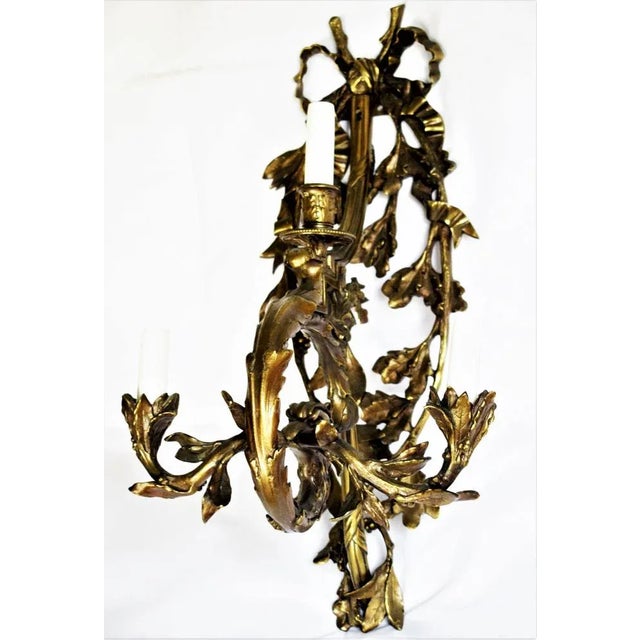 Large Wall Lights in Louis XV Style, 1880s, Set of 2 For Sale - Image 6 of 11