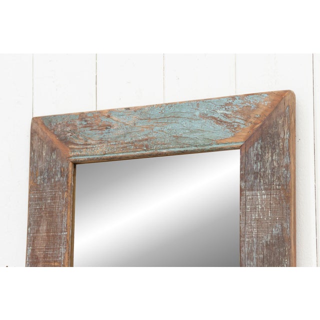 Rustic Reclaimed Framed Mirror For Sale In Los Angeles - Image 6 of 8