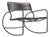 Brown Jordan Walter Lamb Rocking Chair, Textured Pewter frame with Coal fabric For Sale