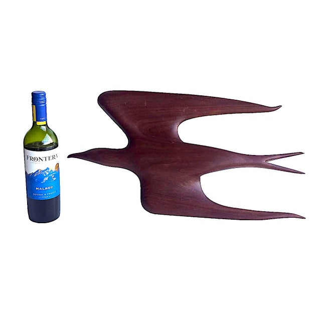 Chestnut Mid 20th Century Hand Carved Falcon Wall Sculpture Attributed to Arthur Umanoff for Raymor For Sale - Image 8 of 17