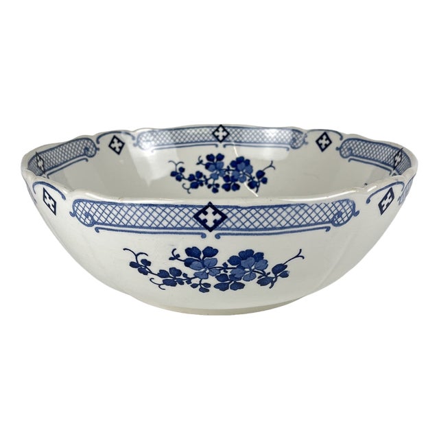 Terre De Fer Salad Bowl from KG Lunéville, 1890s For Sale