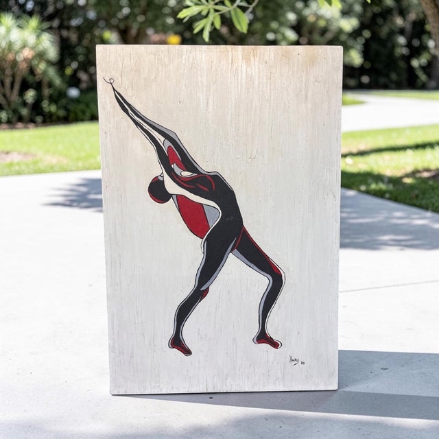 Figurative 1988 “The Black Ballerina” Signed Henry Original Oil Paintings — Pair For Sale - Image 3 of 11