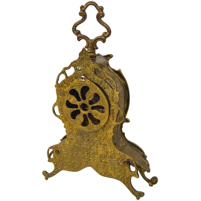 Mid-Century Modern Mid 20th Century French Handmade Brass Clock For Sale - Image 3 of 7