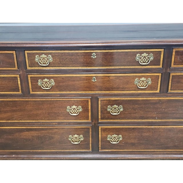 Stickley Late 20th Century Stickley Banded Mahogany Dresser Chest of Drawers Dovetail Construction For Sale - Image 4 of 15