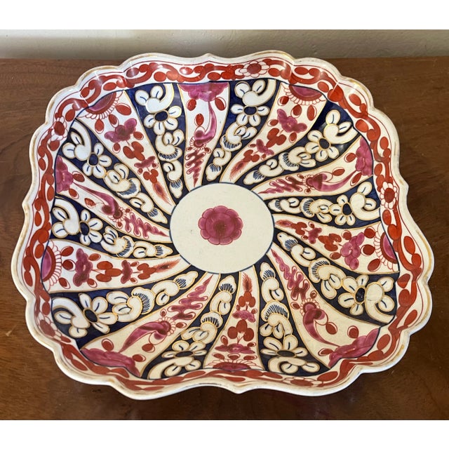 Antique 18th Century English Worcester Porcelain Square Dish or Low Bowl in the Queen Charlotte Pattern Circa 1790 For Sale In New York - Image 6 of 9