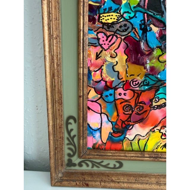 2020s Set of 2 Abstract Paintings by Serg Graff "Flower Fairy" | "Mr Umbrella" Framed For Sale - Image 5 of 17