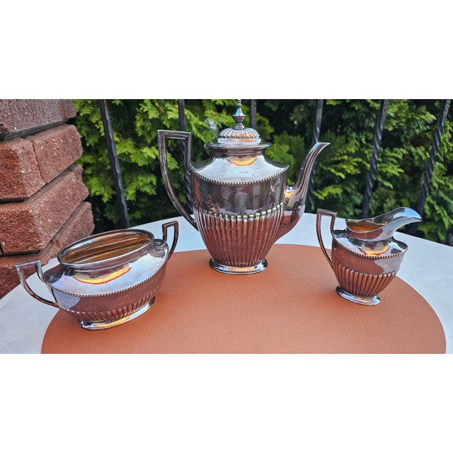 Art Deco Silver-Plated Sugar with Bowl and Milk Jug, 1920s, Set of 3 For Sale - Image 13 of 14