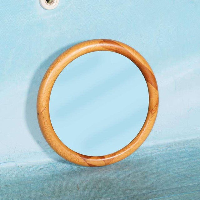 Contemporary Japandi Mirror Scandinavian Spruce Vintage Mirror Sweden For Sale - Image 3 of 3