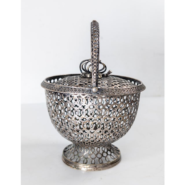 Early 20th Century 20th Century Silverplate Reticulated Openwork Decorative Basket or Candy Dish For Sale - Image 5 of 13