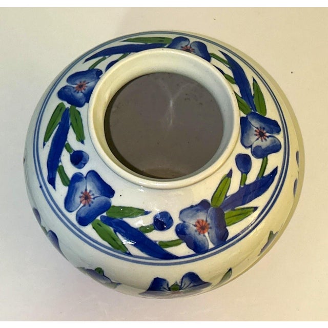 Late 20th Century Set of 2, Late 20th Century Chinese Iris Vases For Sale - Image 5 of 10