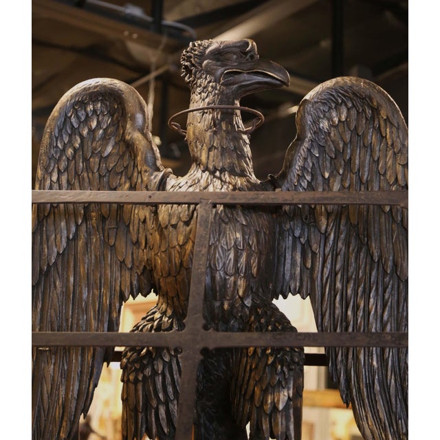 Bronze 19th Century French Empire Double-Side Lectern on Cabinet With Carved Eagle For Sale - Image 8 of 11