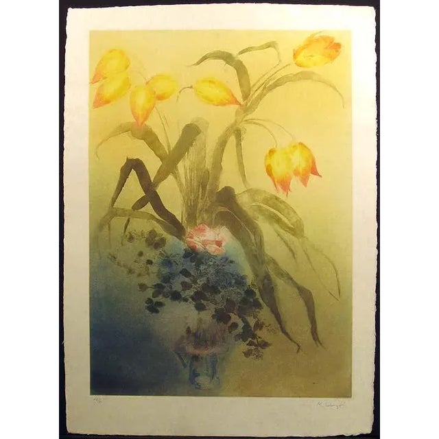 Impressionist Late 20th Century "Les Tulipes" Floral Etching by Kaiko Moti For Sale - Image 3 of 6
