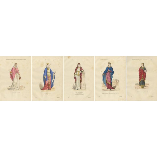 Black Gaulish to Carolingian Women's Costume Plates, 1800s, Set of 5 For Sale - Image 8 of 9