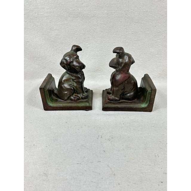 Coffee Vintage Cast Iron Terrier Bookends For Sale - Image 8 of 8