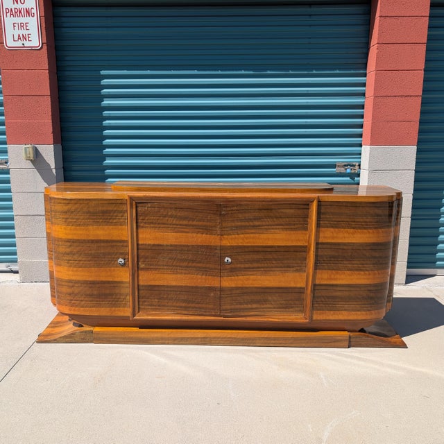 Wood Monumental Antique French Art Deco Sideboard/Buffet, C1930s For Sale - Image 7 of 18