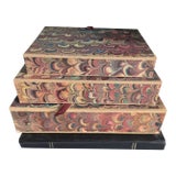 Vintage Handmade Paper Venetian Boxes - Set of 4 For Sale
