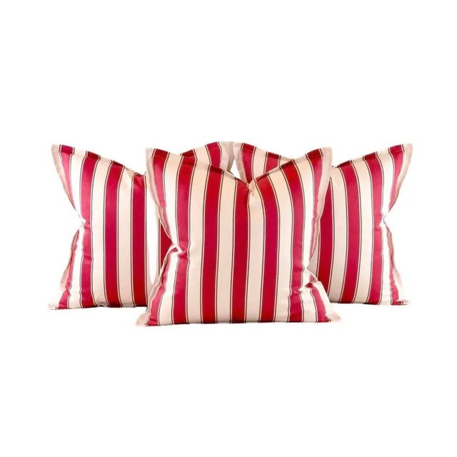 Textile Free Spirit Designer Vicki Payne Safy-006 Brown Pink White Awning Cabana Pin Stripe Fabric- 3 Yards For Sale - Image 7 of 8