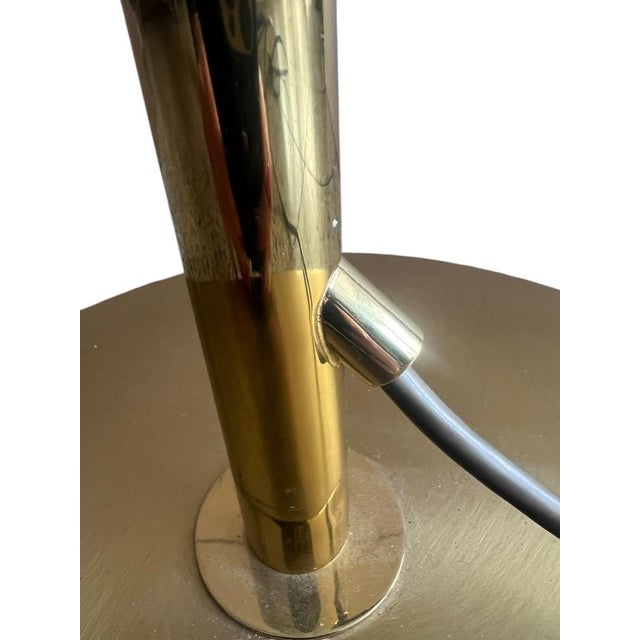 Vintage Brass Bankers Floor Lamp with Articulated Arm, 1960s For Sale - Image 11 of 18