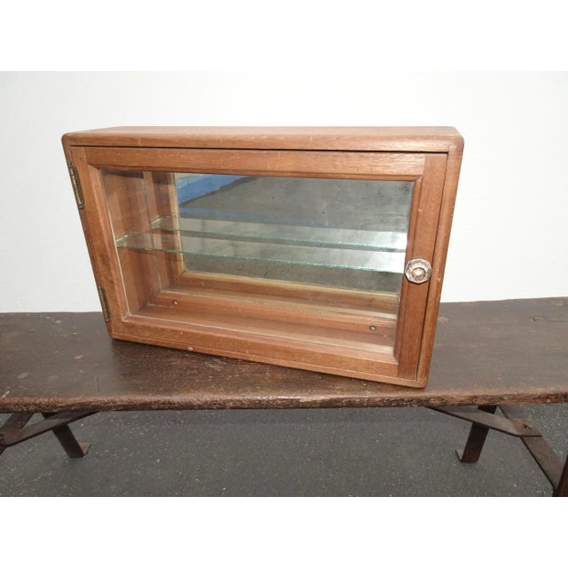 1940s Wall Mount Storage Cabinet with Two Shelves & Mirrored Back For Sale - Image 11 of 11