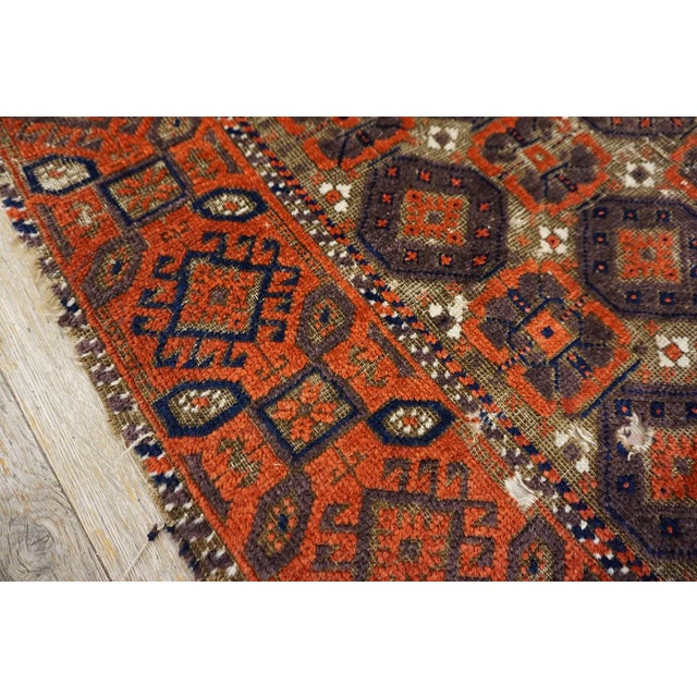 19th Century Antique Baluch Turkmen Rug For Sale - Image 5 of 7