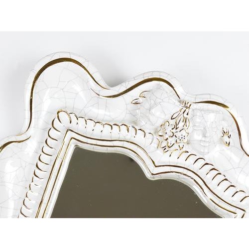 1950s Art Deco Theater Terracotta Wall Mirror attributed to Gmundner Keramik, Austria, 1950s For Sale - Image 5 of 15