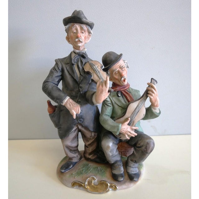 Ceramic Vintage Porcelain Musicians Figurine Group by Giuseppe Cappè, 1960s For Sale - Image 7 of 7