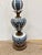Stylish Currey & Co Porcelain Painted Lamp, Blue & White Painted porcelain table lamp with stacked decorative spheres,...